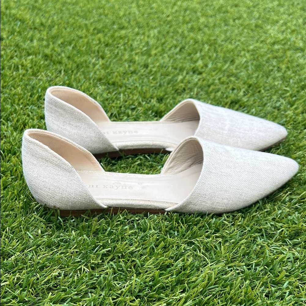 Jenni Kayne D’Orsay Cream Linen Women's Flats